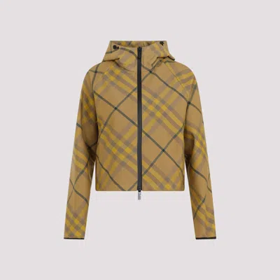 Burberry Check Jacket In Nude & Neutrals