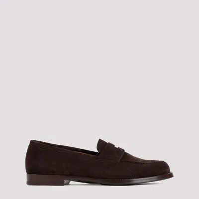 Dunhill Chocolate Audley Penny Leather Loafers In Brown