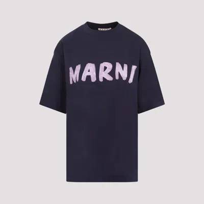 Marni Cinder Rose Cotton T-shirt In Pink & Purple