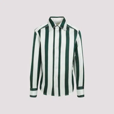 Bottega Veneta Striped Cotton Viscose Shirt In Multicolour