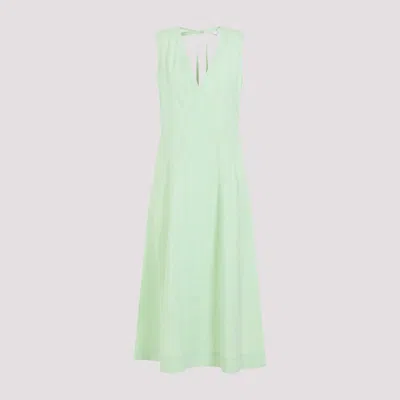 Bottega Veneta Fresh Mint Compact Cotton Midi Dress In Green