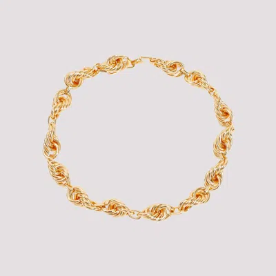 Jil Sander Twist Detailed Chained Necklace In Gold