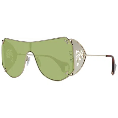Emilio Pucci Gold Women Sunglasses In Green