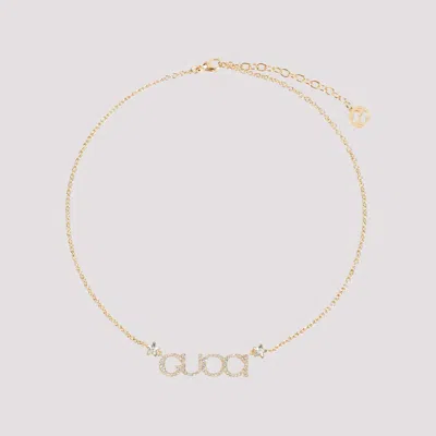 Gucci Golden-tone Letter Necklace In Metallic