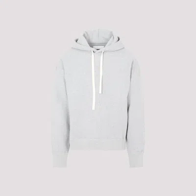 Jil Sander Cotton Hoodie Sweatshirt In Grey