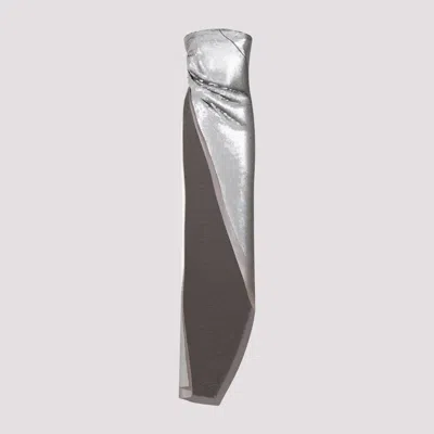 Rick Owens Grey Dust Pearl Sequinned Long Top In Metallic