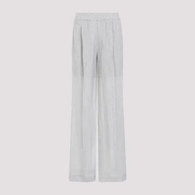 Brunello Cucinelli Linen Pants In Grey