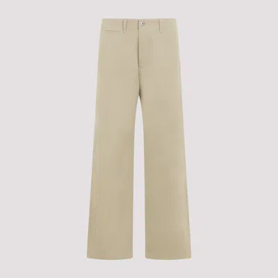 Burberry Hunter Beige Cotton Trousers In Green