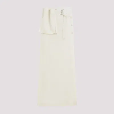 Lemaire Lemon Glaze Cotton Long Wrap Skirt In Nude & Neutrals
