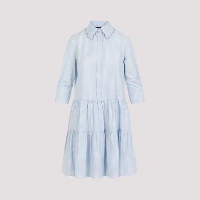 Fabiana Filippi Light Blue Cotton Mini Dress