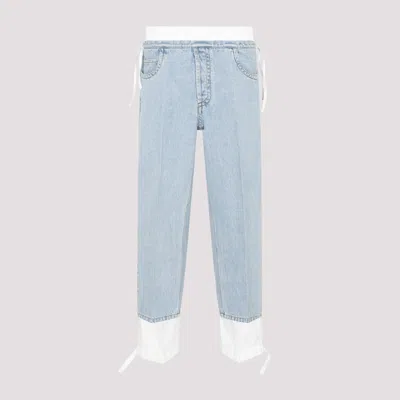 Craig Green Blue Cropped Bow Jeans