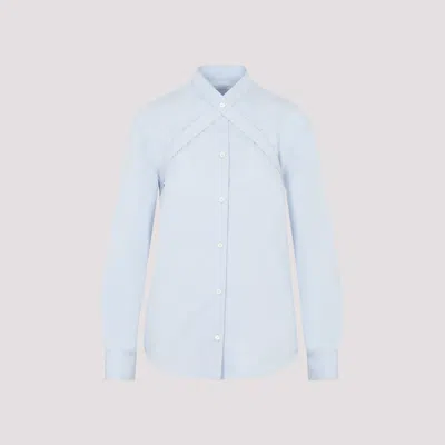 Off-white Light Blue Poplin Cross Belt Cotton Shirt