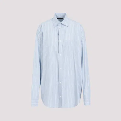 Balenciaga Light Blue White Cocoon Cotton Shirt