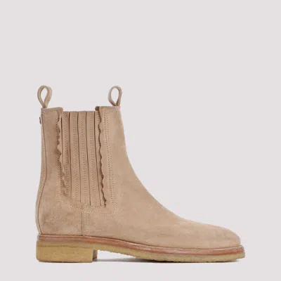 Golden Goose Light Brown Cheslea Suede Cow Leather Boots In Nude & Neutrals
