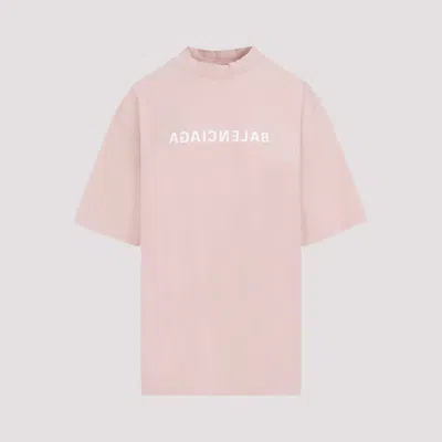 Balenciaga Light Pink Medium Fit Cotton T-shirt