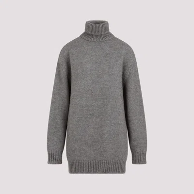 The Row Light Sage Elu Alpaca And Silk Sweater In Grey