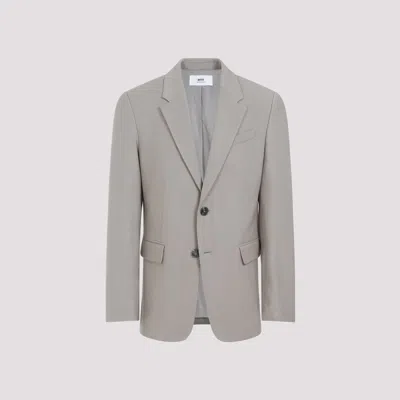 Ami Alexandre Mattiussi Light Taupe Virgin Wool Two Buttons Jacket In Nude & Neutrals
