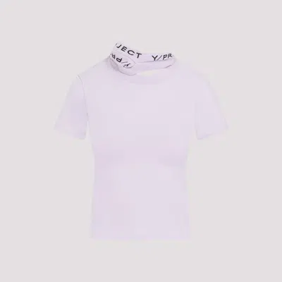 Y/project Lilac Triple Collar Fitted Organic Cotton T-shirt In Pink & Purple