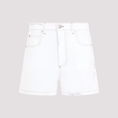 Marni Lily White Cotton Short 5-pockets Trousers