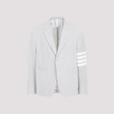 Thom Browne Medium Grey Seersucker Cotton Jacket