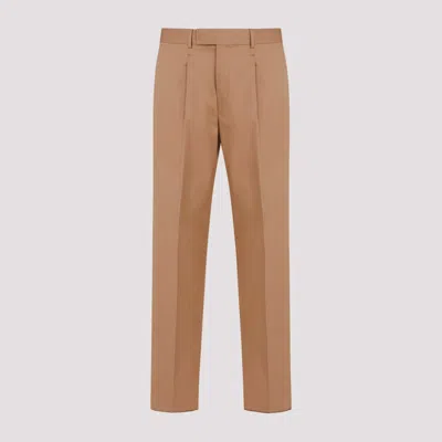 Zegna Mid Brown Formal Cotton Pants