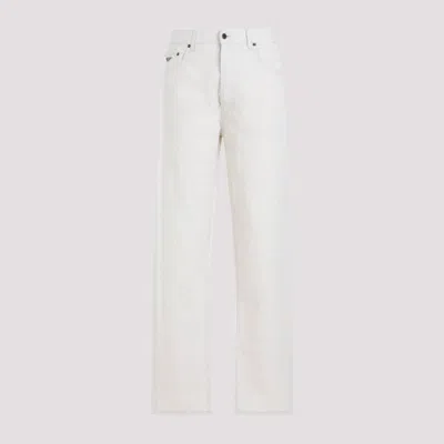 Prada Natural 5 Pockets Cotton Pants In Nude & Neutrals