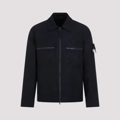 Stone Island Ghost Compass-badge Jacket In Blue