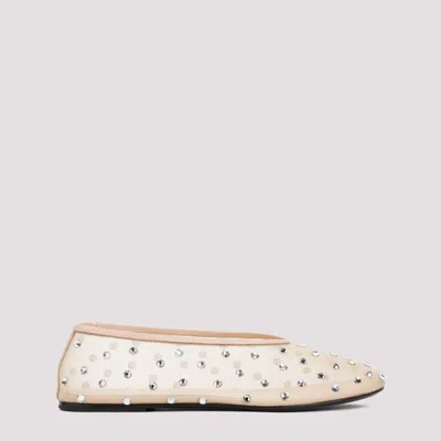 Khaite Nude Marcy Mesh Flat Ballerinas In Nude & Neutrals | ModeSens