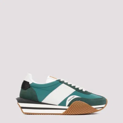 Tom Ford Calf Leather Sneakers In Green