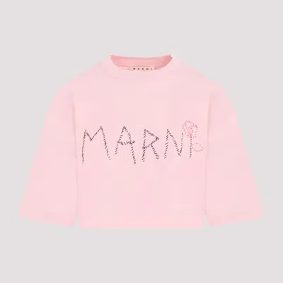 Marni Pink Cotton Cropped Shirt In Pink & Purple