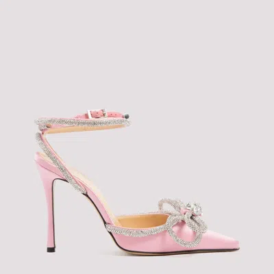 Mach & Mach 105 Double Bow Crystal-embellished Satin Pumps In Pink & Purple