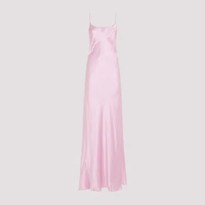 Victoria Beckham Pink Floorlenght Cami Viscose Dress In Pink & Purple