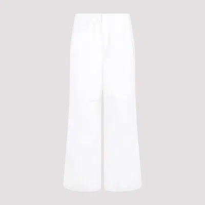 Jil Sander Porcelain Cotton Pants In White