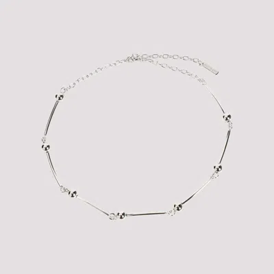 Hugo Kreit Silver Particole Chain Brass Necklace In Metallic