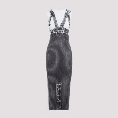 Jean Paul Gaultier White And Black Trompe-l`œil Madonna Long Dress