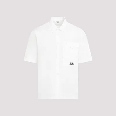 C.p. Company White Cotton Ss Shirt