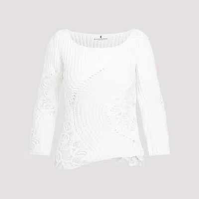 Ermanno Scervino Cotton Sweater In White