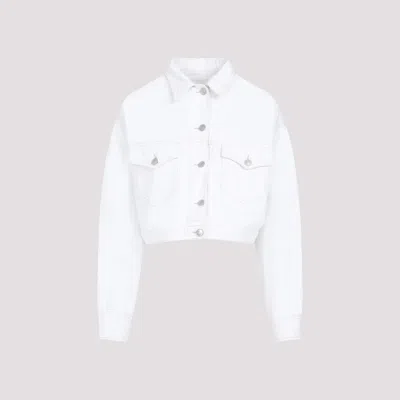 Isabel Marant Tadia Cropped Denim Jacket In White