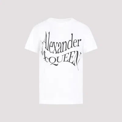 Alexander Mcqueen Warped T-shirt In White