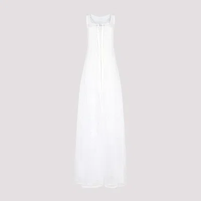 Jacquemus La Robe Dentelle Sheer Panelled Gown In White