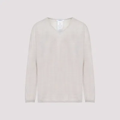 Max Mara White Freccia V-neck Cashmere Sweater