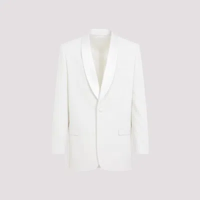 Givenchy White Shawl Lapel Wool-mohair Jacket In  White