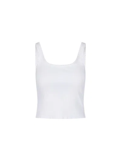 Chloé Cropped Waistcoat Top In White