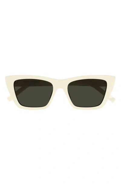 Saint Laurent Cat-eye Acetate Sunglasses In Ivory