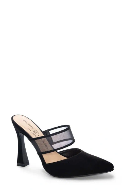 Chinese Laundry Sumter Mesh-band Heeled Mule In Black
