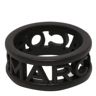 Marc Jacobs The Monogram Logo Ring In Black