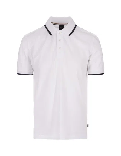 Hugo Boss Boss Polo Shirt With Contrasting Edges In White