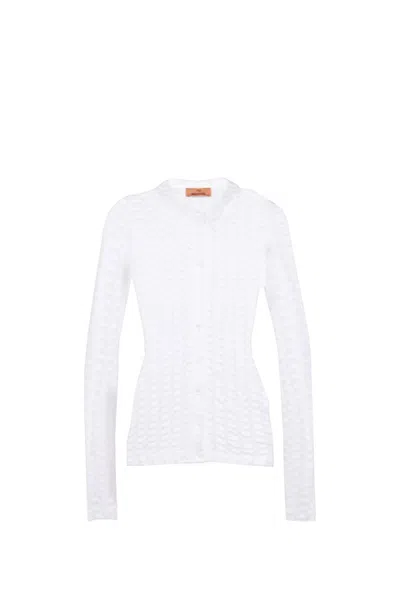 Missoni Ope-knit Cardigan In White