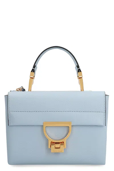 Coccinelle Arlettis Leather Handbag In Gnawed Blue
