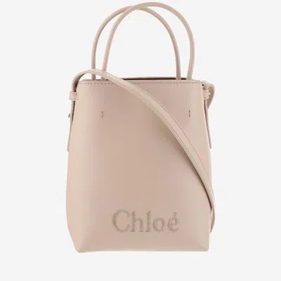 Chloé Sense Micro Tote Bag In Cement Pink